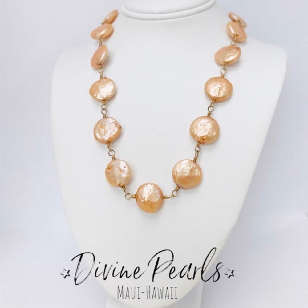 Rose gold coin pearls